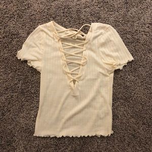 Urban outfitters cropped crossed shirt